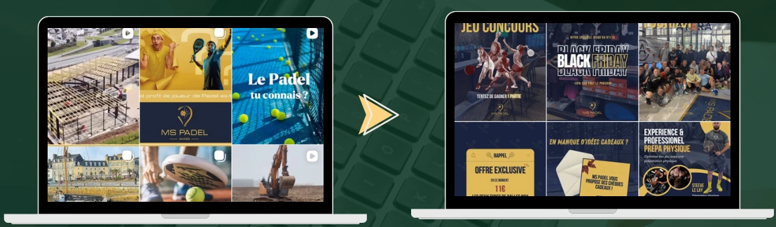 Exemples de présentations de publications sur les réseaux sociaux
